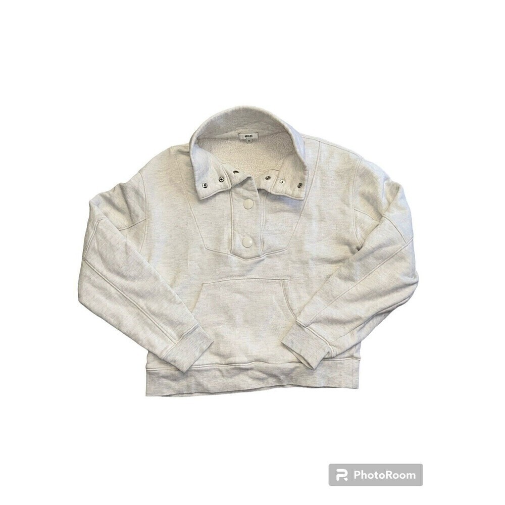 Agolde Womens Funnel Neck Sweatshirt XS Oatmeal - Picture 1 of 7